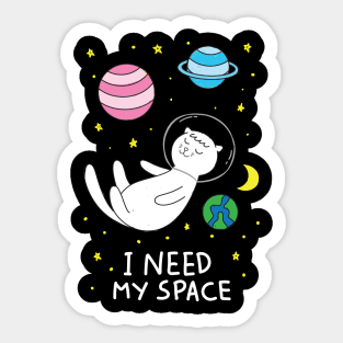 Cat I Need My Space Sticker